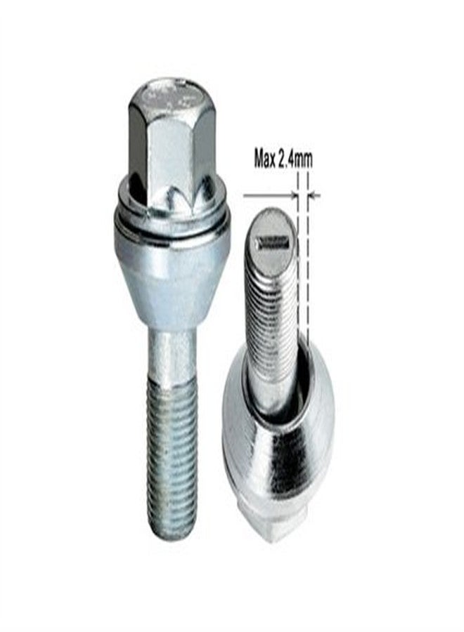 ezaccessory 20 مسمار تثبيت للعجلات، تفاوت في قطر دائرة البراغي (تذبذب)، سن لولبي 14x1.50، ساق 26 مم - Image 2