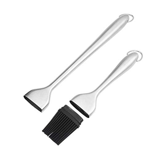 Xacton Basting Silicone Oil Brush | Stainless Steel Basting Brush for Cooking, Grilling, Pastry, Barbecue, Marinating, Desserts Baking | BPA Free, FDA Approved (9 inch) - Image 2