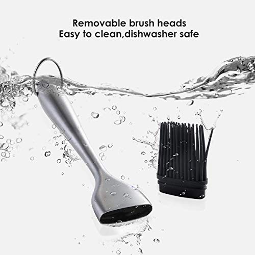 Xacton Basting Silicone Oil Brush | Stainless Steel Basting Brush for Cooking, Grilling, Pastry, Barbecue, Marinating, Desserts Baking | BPA Free, FDA Approved (9 inch) - Image 4