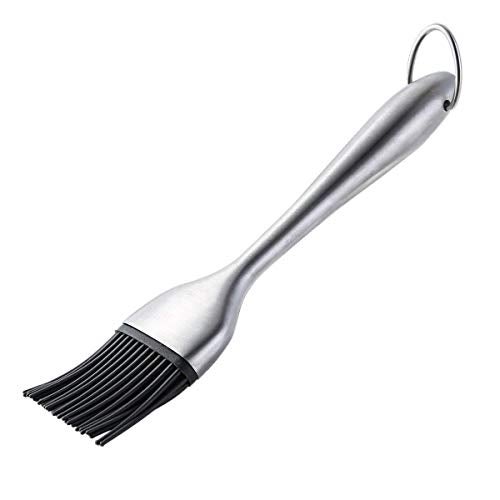 Xacton Basting Silicone Oil Brush | Stainless Steel Basting Brush for Cooking, Grilling, Pastry, Barbecue, Marinating, Desserts Baking | BPA Free, FDA Approved (9 inch) - Image 1