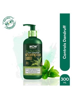 WOW Skin Science Green Tea & Tea Tree Anti-Dandruff Shampoo - No Sulphates, Parabens, Silicones, Color & Peg - 300 Ml  - Image 2