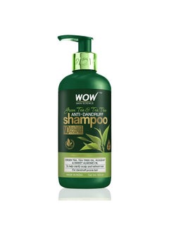 WOW Skin Science Green Tea & Tea Tree Anti-Dandruff Shampoo - No Sulphates, Parabens, Silicones, Color & Peg - 300 Ml  - Image 1