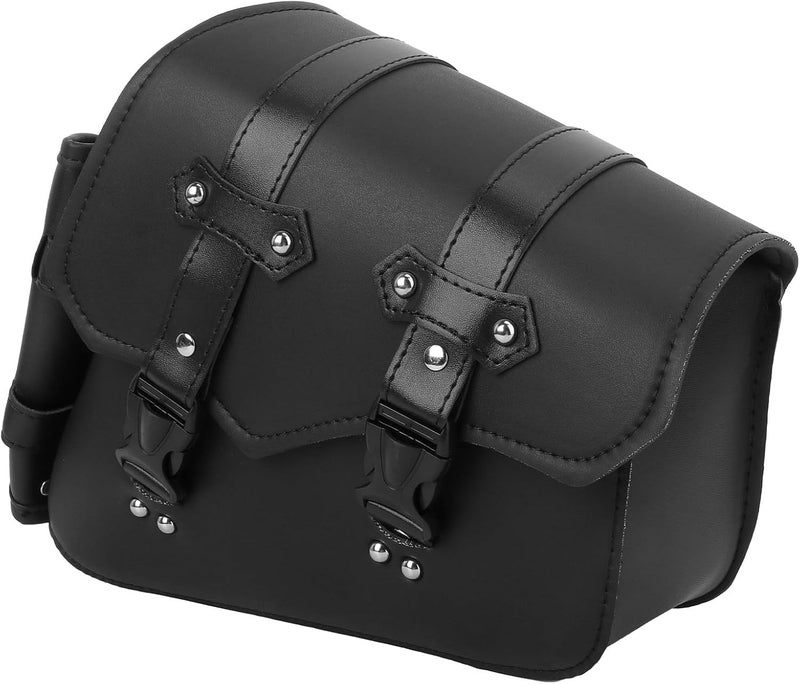Motorcycle Pu Side Tool Bag with Water Bottle Holder, Quick-release Right Swing Arm Saddlebag for Outdoor Riding and Bike Storage - Image 1