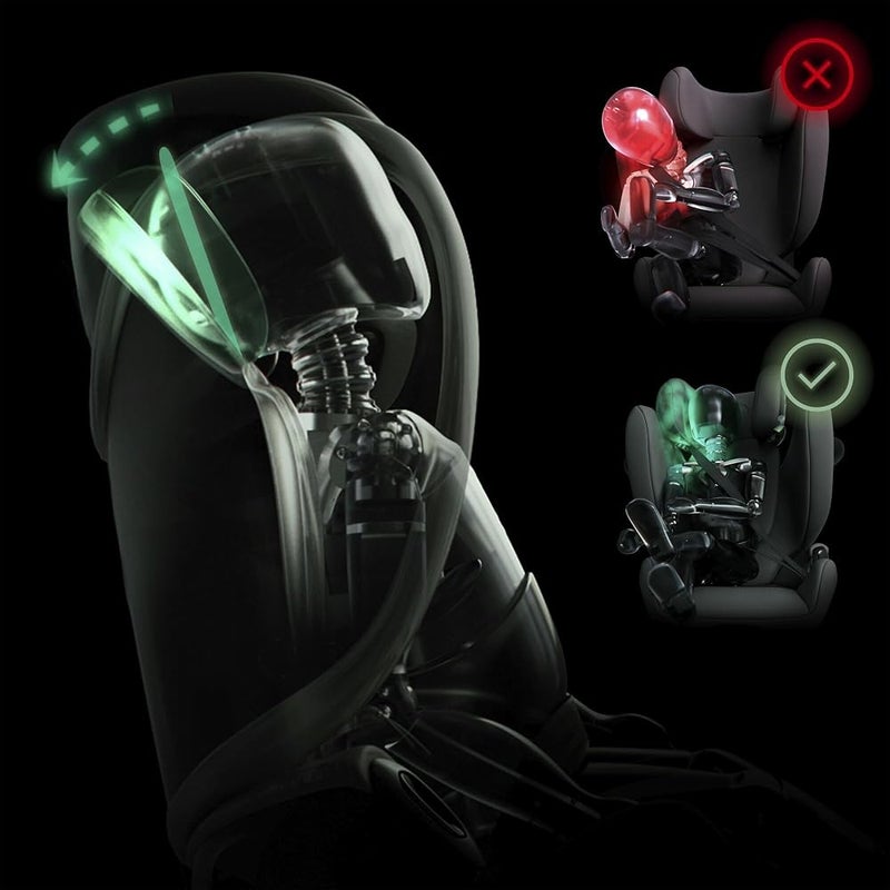 CYBEX Gold Child Car Seat Solution G2 Comfort, For ages 3 to 12 year olds (100-150 cm), Max 50 kg, For cars with and without ISOFIX, Magic Black (Black) - Image 3