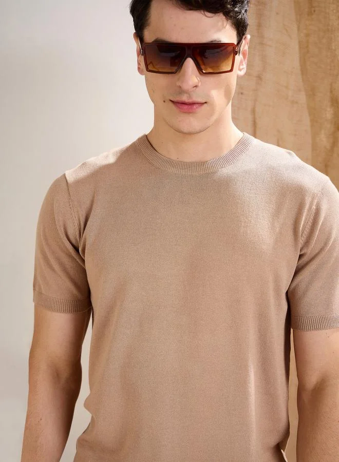 ساسافراس تيشيرت ساسافراس بيج محبوك بريميوم قصير الأكمام