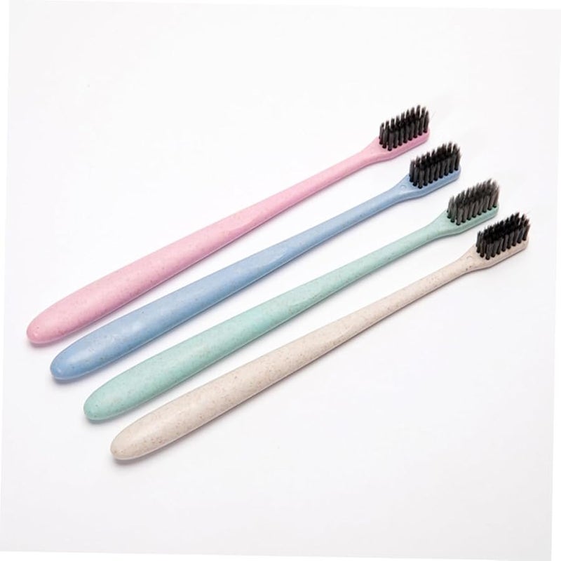 PartyKindom 8 Pack Bamboo Toothbrush And Straw Set Travel Oral Care Soft Bristles - Image 5