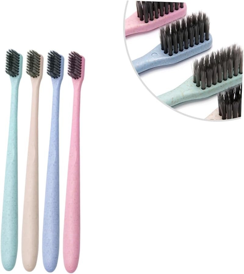 PartyKindom 8 Pack Bamboo Toothbrush And Straw Set Travel Oral Care Soft Bristles - Image 4