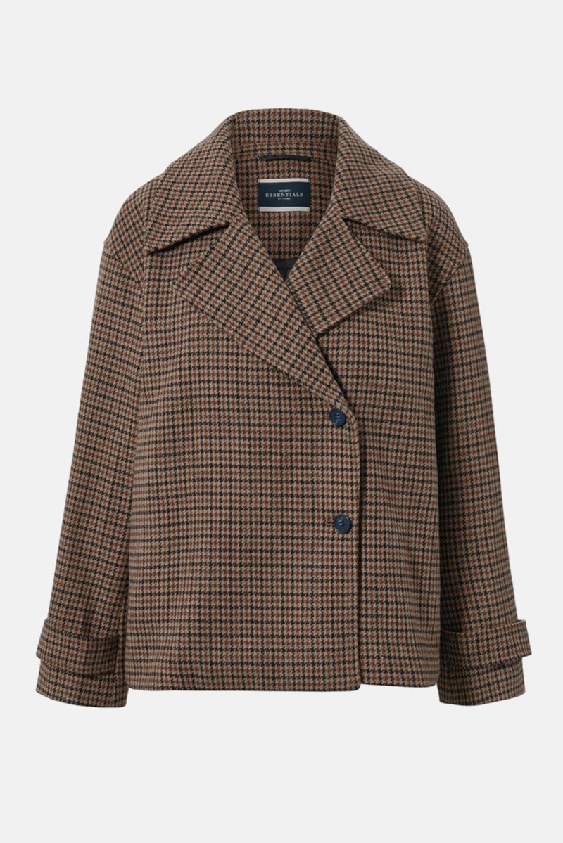 Tchibo Women Checkered Long Sleeves Jacket, Black - Image 4