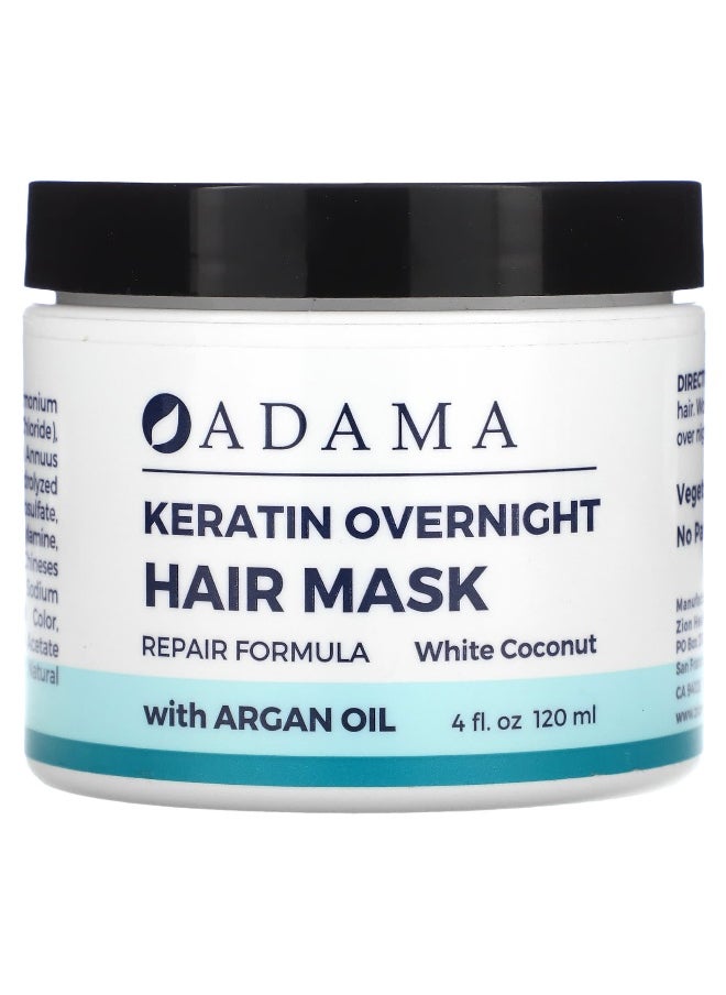 Zion Health Zion Health, Adama, Keratin Overnight Hair Mask, White Coconut, 4 fl oz (120 ml)  - Image 1