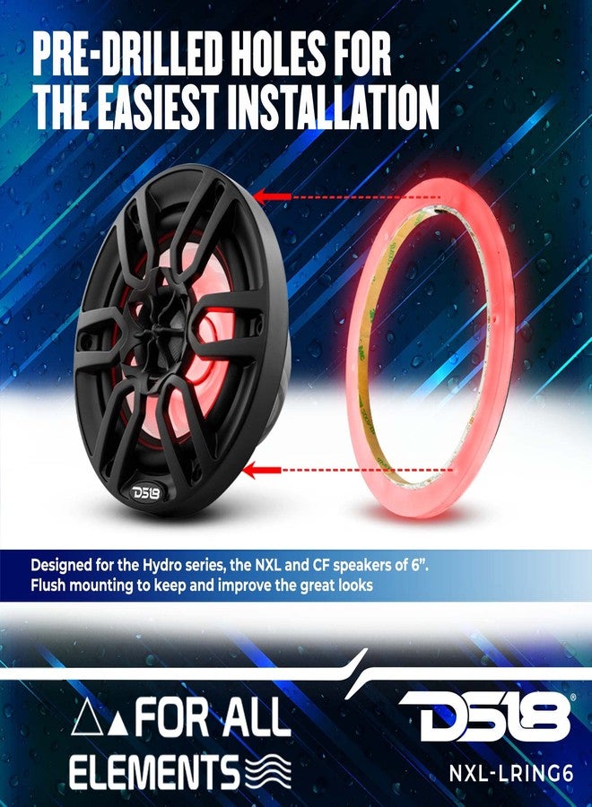 DS18 NXL-LRING6 RGB LED Mounting Ring for Speakers 6.5" Waterproof - Works with RGB Module (LED-BTC) or Wire to One Color Without Module - Great for Car Audio, Marine Audio, Pro Audio and All Elements - Image 3