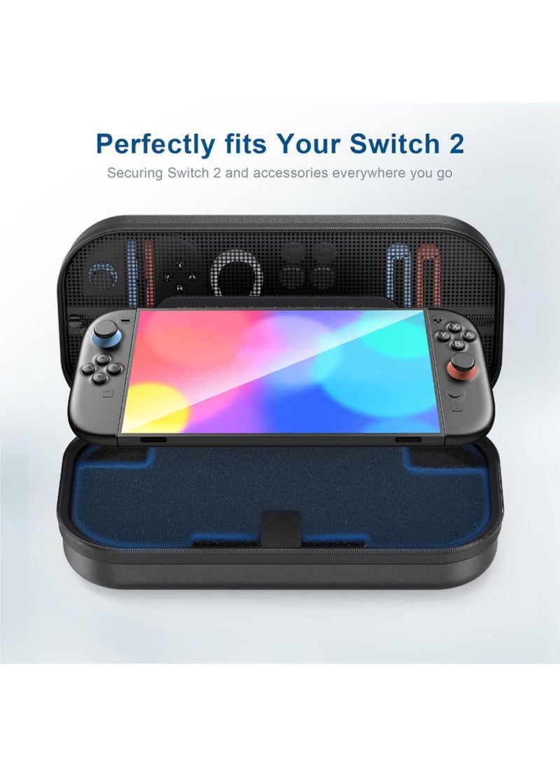 Aookay Carrying Case for Nintendo Switch 2(2025), Protective Hard Shell Portable Travel Case Pouch for Switch 2, with 10 Card Slots and Pockets for Console & Accessories - Image 2