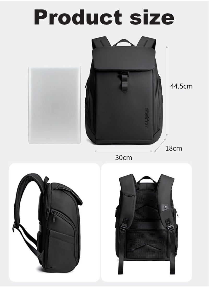 ARCTIC HUNTER Business Travel Backpack, Water Resistant Durable Office College School Student Bag for Men, Black  - Image 3