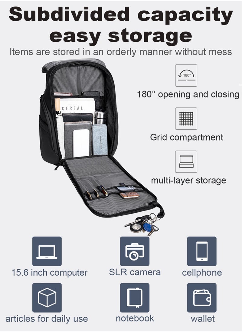 ARCTIC HUNTER Business Travel Backpack, Water Resistant Durable Office College School Student Bag for Men, Black  - Image 5