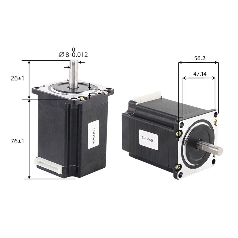 محرك خطوي Nema23 23HS7628 6 35mm 24V 189Ncm عزم دوران عالي ثنائي الطور 4 أطراف للطابعة ثلاثية الأبعاد - Image 3