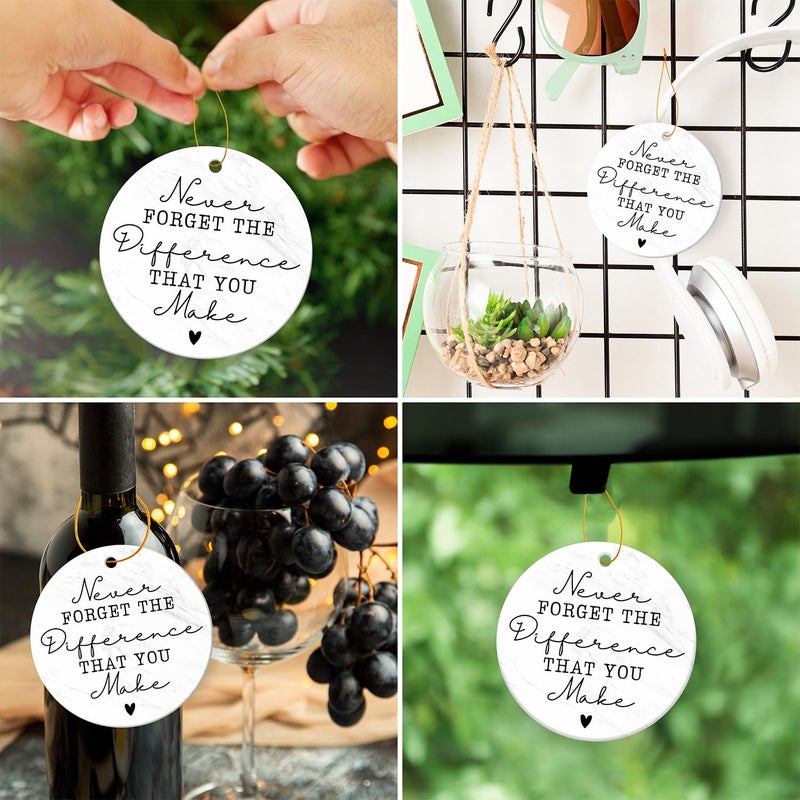 ZAGKOO Thank You Gifts - Never Forget The Difference You Make Ceramic Ornament Keepsake Appreciation  Retirement Gifts for Women  Men - Farewell  Goodbye  Leaving Ideas for Coworker  Boss  Employee - Image 3