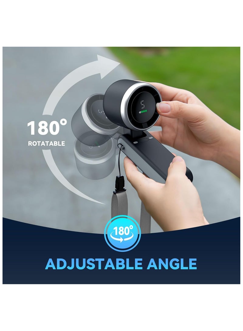 Portable Handheld Turbo Fan, 5 Gear Wind, Battery Operated, Up to 12 Working Hours, 3 IN 1 Hand Fan with Air Turbo Tech Cooling Fan for Outdoor Activities, Travel, Beach - Image 2