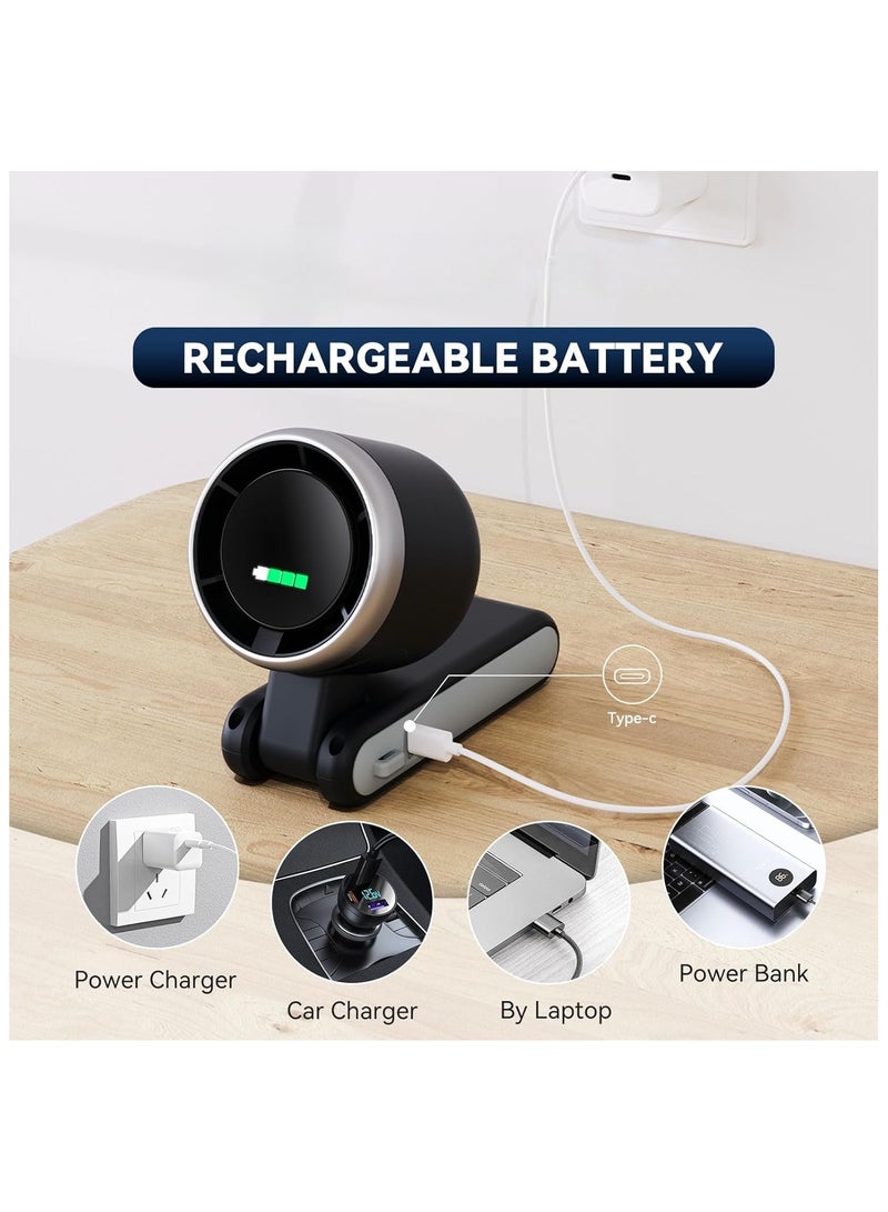 Portable Handheld Turbo Fan, 5 Gear Wind, Battery Operated, Up to 12 Working Hours, 3 IN 1 Hand Fan with Air Turbo Tech Cooling Fan for Outdoor Activities, Travel, Beach - Image 5