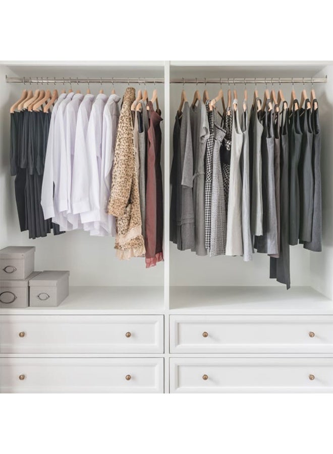 درافل قضيب خزانة بيضاوي من دورافيل، كروم أبيض، معدن، 95 سم، مع حوامل تثبيت، براغي متضمنة - Image 3