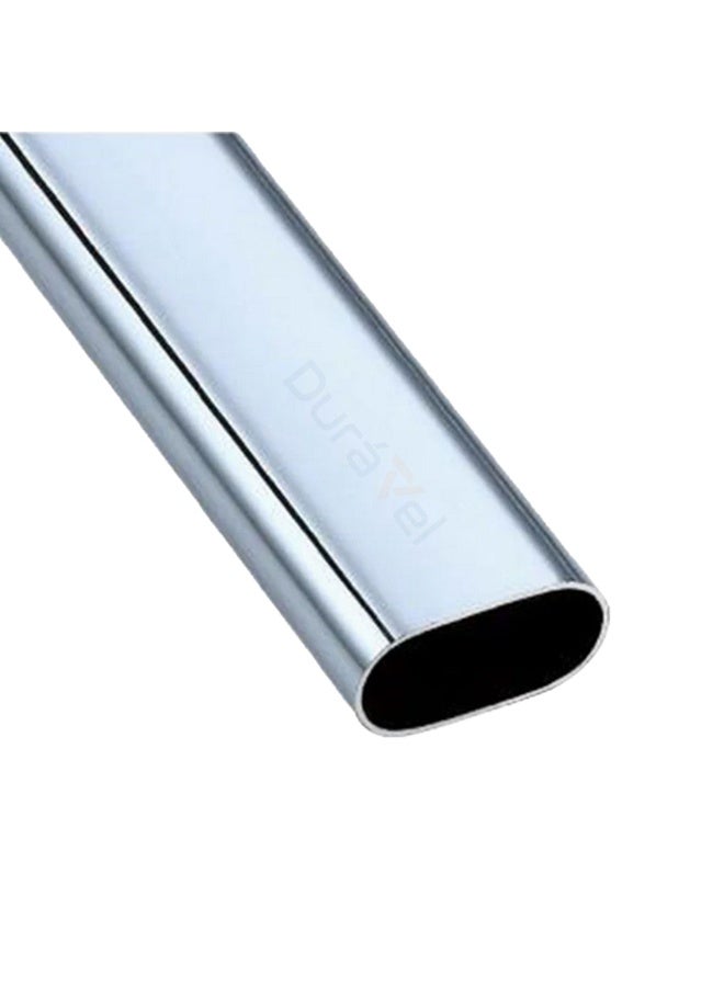 درافل قضيب خزانة بيضاوي من دورافيل، كروم أبيض، معدن، 95 سم، مع حوامل تثبيت، براغي متضمنة - Image 5