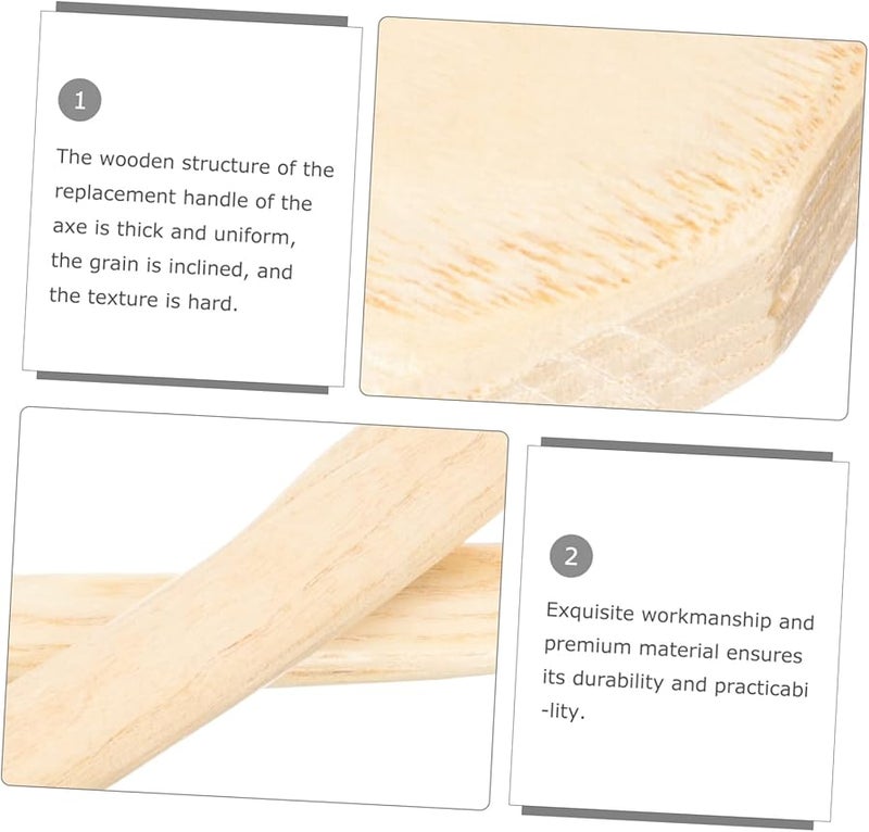 2Pcs Wooden Axe Handle Replacement for Hatchet and Axe Outdoor Chopping Firewood Splitting - Image 3