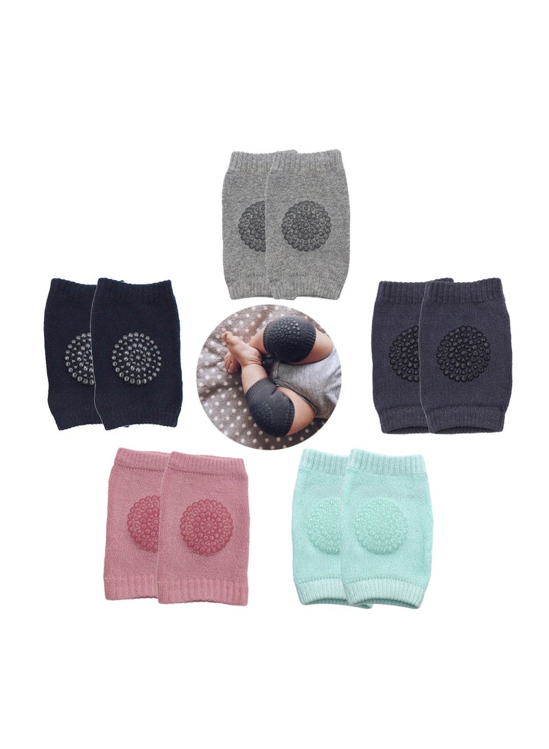 5 Pairs Baby Crawling Anti Slip Knee Pads,Baby Knee Protectors Toddlers Leg Warmers - Image 2