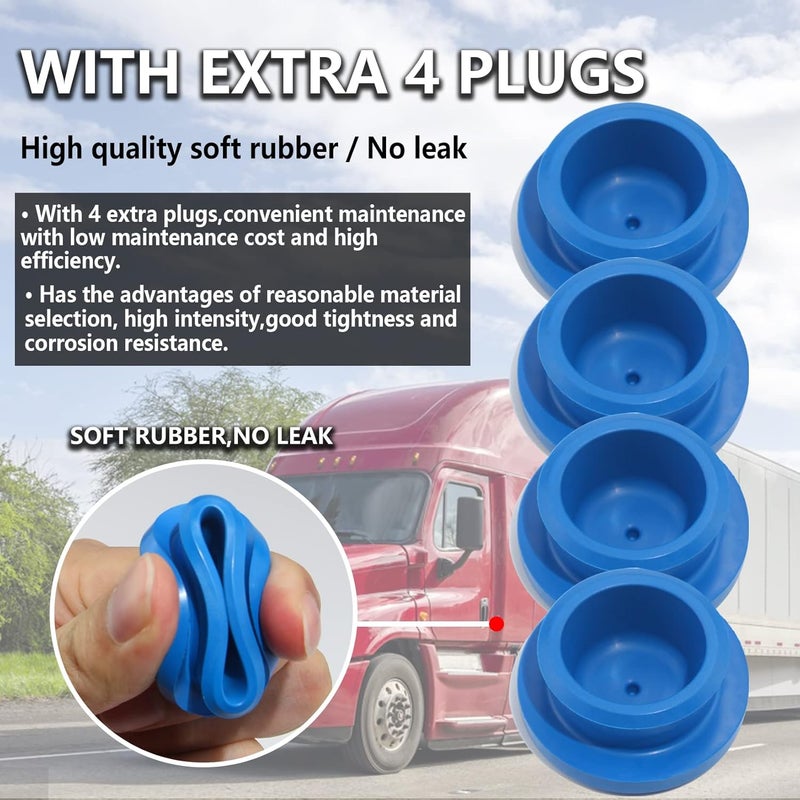 iBroPrat 4pcs 343-4024 Aluminum Hub Cap Set for Trailer Axle with Gaskets and Blue Rubber Plugs - Image 2