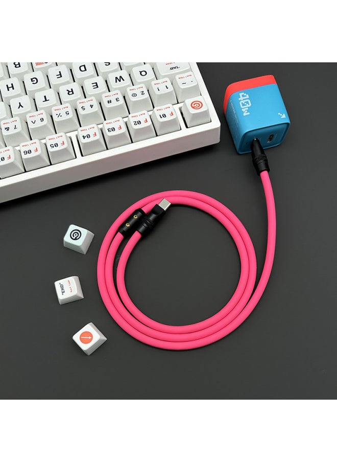 Color Matching Super Soft Silicone Data Cable For Apple For Iphone15 For Huawei For Xiaomi Mobile Phone Super Fast Charging-Color:1 M USB To For Iphone 12W-Model:Rose Black Shell Slider  - Image 1