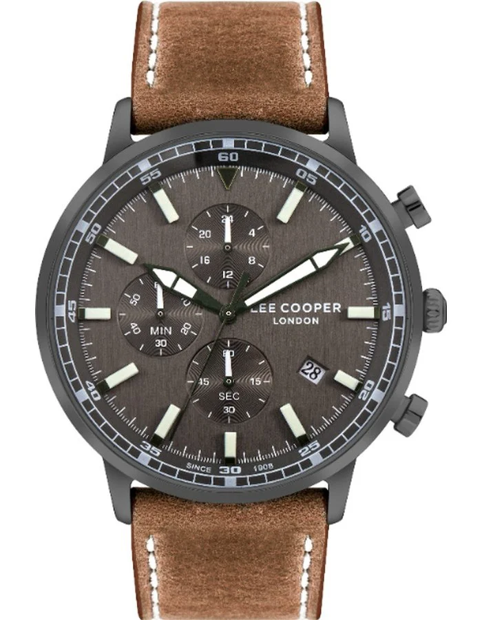 Lee Cooper Men's Leather Multi Function Watch LC07943.064 - 46 mm