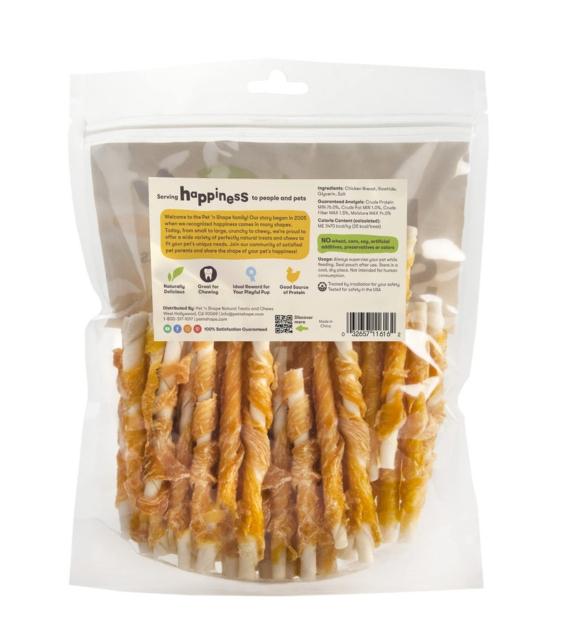 Pet 'n Shape Chik 'n Hide Twists â€“ Chicken Wrapped Rawhide Natural Dog Treats, Small, 16 oz - Image 2