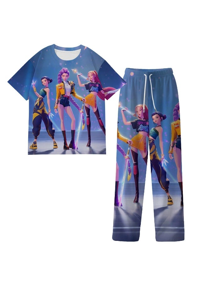 general K-Pop Demon Hunters Children's milk Silk Pajamas Set as a gift for family and friends - Image 1