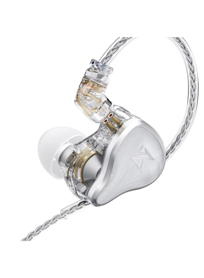 KZ ZAS in Ear Monitor Earphone 7BA+1DD 8 Unit Hybrid Technology IEM Headphones Noise Isolation, 8 Core Cable 3.5mm Jack Wired Earbuds (No Mic, White) - Image 1