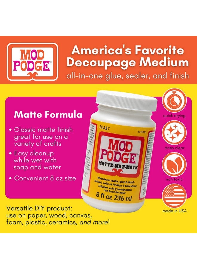 Mod Podge Plaid Mod Podge Matte Finish 8 Fl Oz 236 Ml  - Image 2