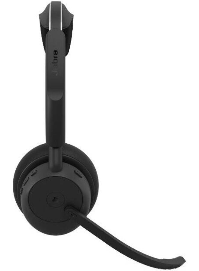 Jabra Evolve3 45 MS Stereo Wireless Headset, Microsoft Teams Certified, Bluetooth 5.3, Link 390a USB-A Adapter, 3-Mic ClearVoice, ANC, Air Comfort, Flip-to-Mute Mic, Dual Connectivity, 30m Range, Up to 21 Hours Talk Time, 36 Hours Music, Black | 34599-999-999 Black - Image 3