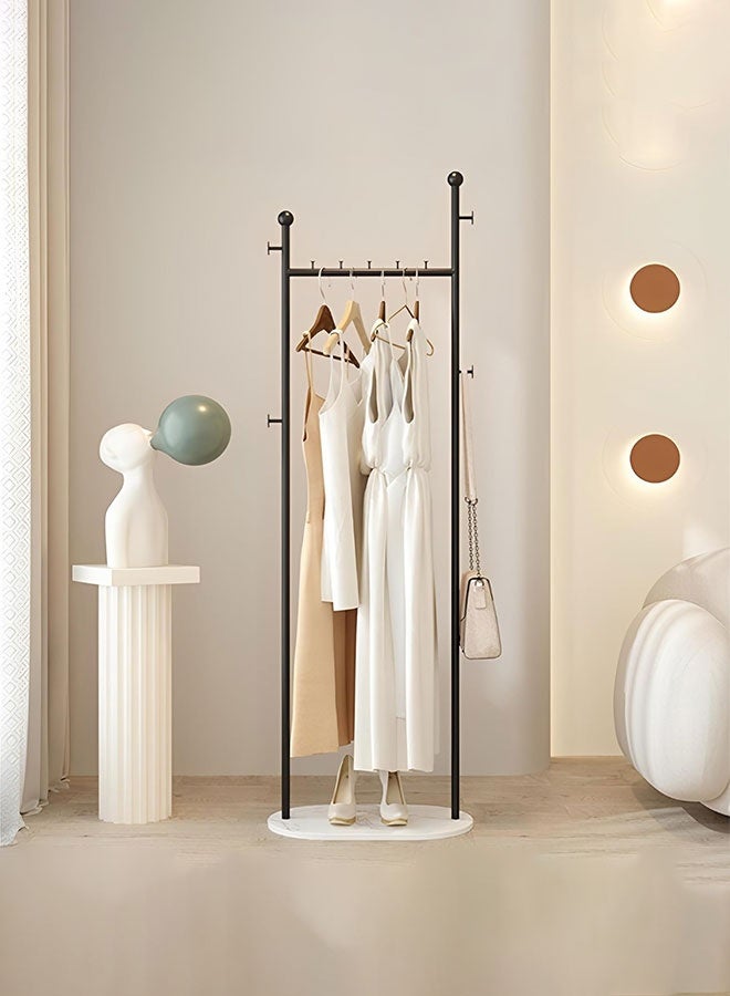Sturdy Metal Coat Rack with Marble Base & 4 Hooks: Freestanding Coat Tree for Bedrooms & Entryways - Image 1