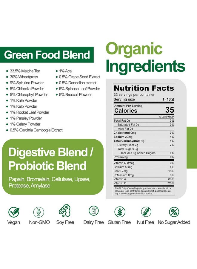 teami Teami Organic Super Greens Powder for Immunity & Digestion, Non-GMO Greens Superfood Powder to Support Energy, 16 superfood Ingredients, Sugar-Free Veggie Powder for Juice & Smoothie, 32 Servings - Image 2