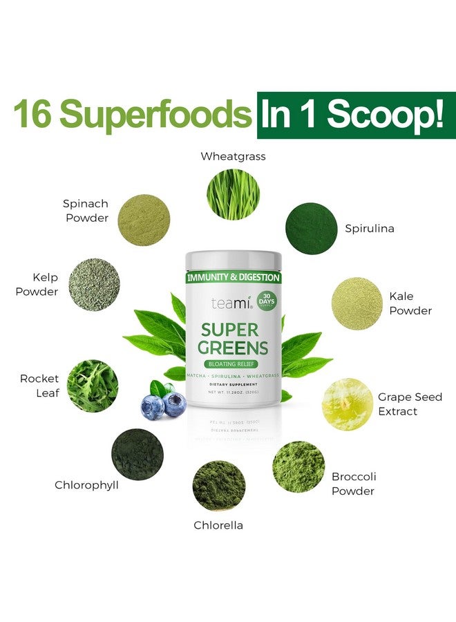teami Teami Organic Super Greens Powder for Immunity & Digestion, Non-GMO Greens Superfood Powder to Support Energy, 16 superfood Ingredients, Sugar-Free Veggie Powder for Juice & Smoothie, 32 Servings - Image 4