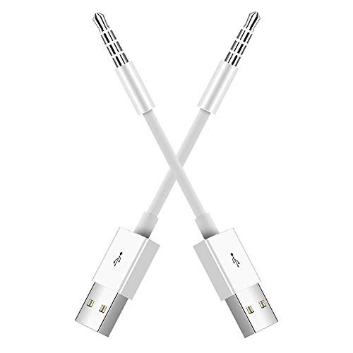 Tricon Shuffle USB Charger Shuffle Charging 2Pack Charge SYNC Date Cable Work with Shuffle 3rd 4th 5th 6th Generation White - Image 1