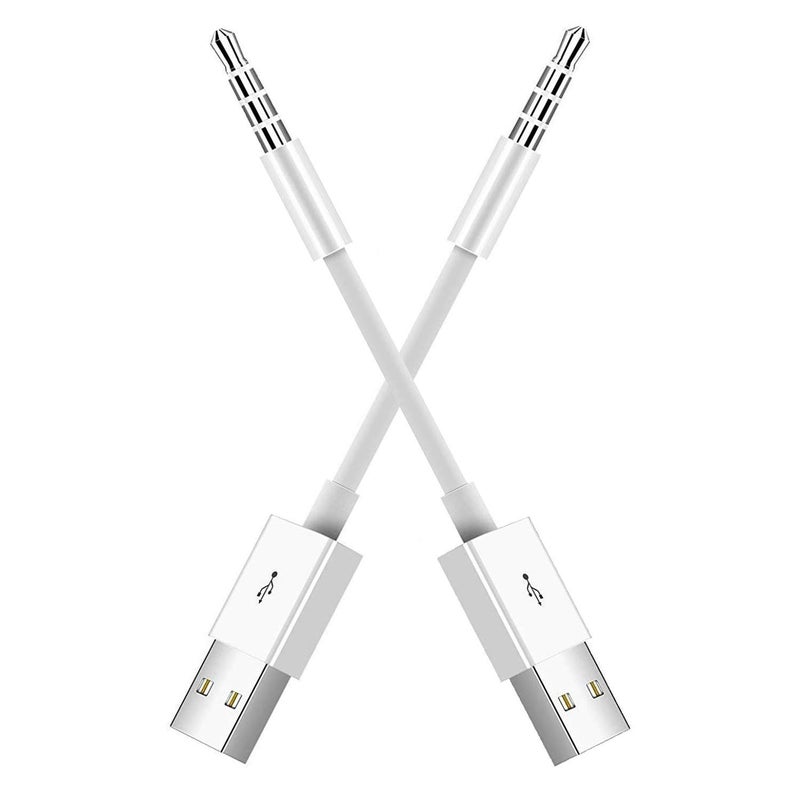 Tricon Shuffle USB Charger Shuffle Charging 2Pack Charge SYNC Date Cable Work with Shuffle 3rd 4th 5th 6th Generation White - Image 2