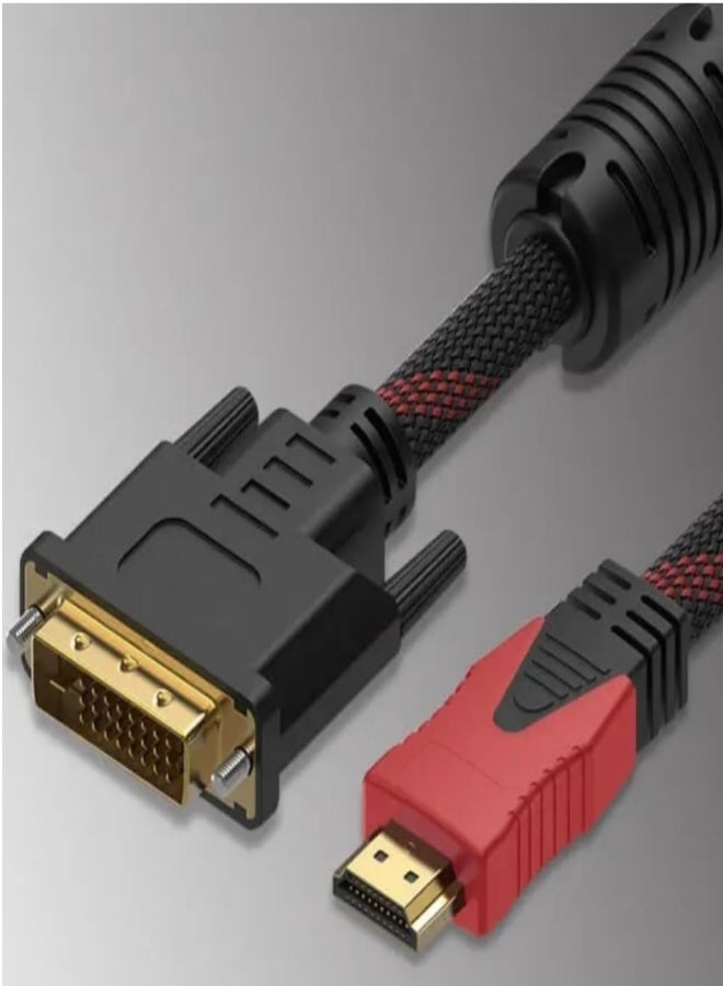 HDMI to DVI-D 24+1 Male-to-Male High-Performance 3 Meter Cable – Full HD 1080p Support, Durable Build for Seamless Video Transmission from PC/Laptop to Monitor or Projector - Image 1