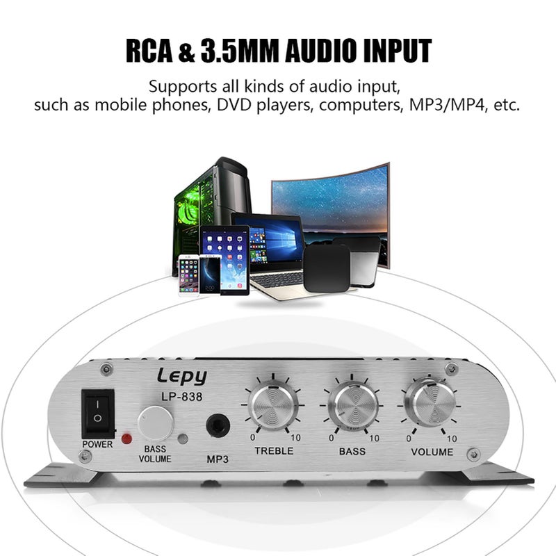 نمط B 2 1 قناة مضخم صوت ستيريو صغير للطاقة لسيارة منزل صوتي HiFi باس - Image 5