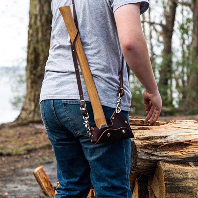 Council Tool Leather Sheath - Wood Craft Pack Axe Bit Cover with D-Rings for Shoulder Strap, Made in The USA - AM-SHEATH13 CL - Image 3
