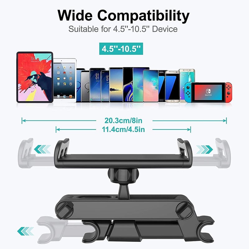 Shahn Extendable Arm Headrest Mount Tablet/Mobile Holder Car Rear Seat Mobile Phones and Tablets Upto 10.5 inch Diagonal Screen Size. - Image 4
