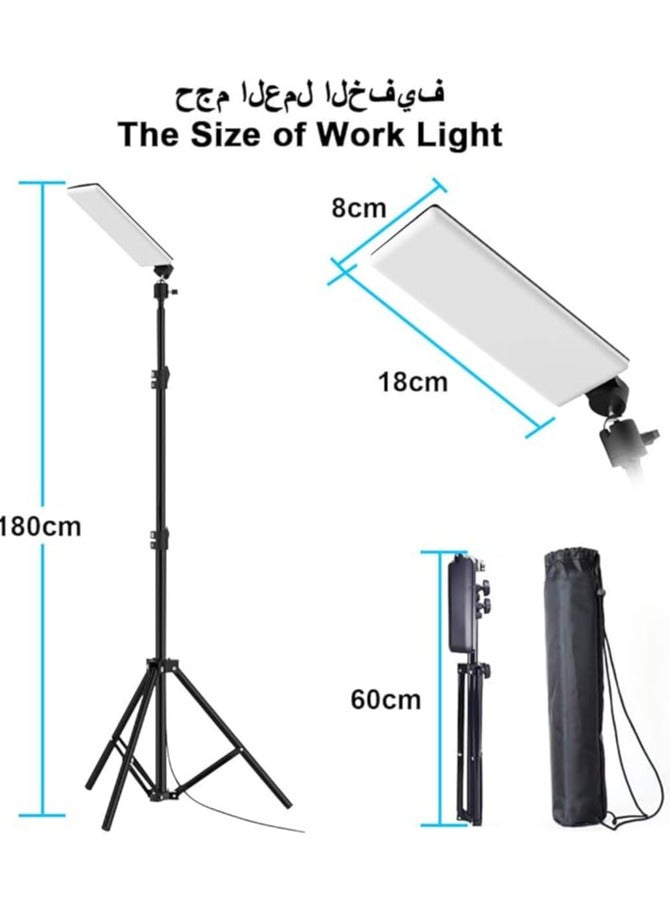 Hihonor LED Camping Light with Tripod Stand Work Light Fishing Rod Lamp Outdoor Tent Lamp Camping Lantern Portable Floor Light Pole Light 1680 Lumen USB Adjustable Height For Travel BBQ Emergency Car Repair  - Image 2