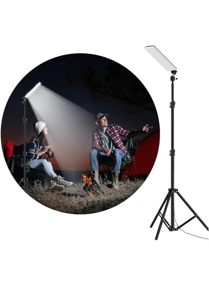 Hihonor LED Camping Light with Tripod Stand Work Light Fishing Rod Lamp Outdoor Tent Lamp Camping Lantern Portable Floor Light Pole Light 1680 Lumen USB Adjustable Height For Travel BBQ Emergency Car Repair  - Image 1