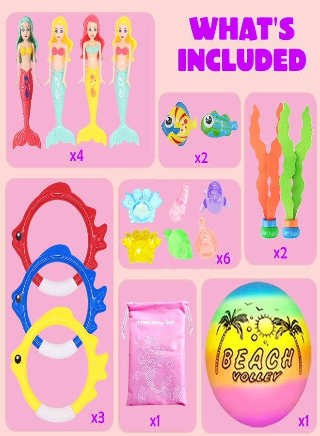 JOINBO 18 Pcs Diving Pool Toys for Kids Ages 3-12 Set with Storage Bag,Pool Games Summer Swim Water Sinking Mermaid Toys - Image 3