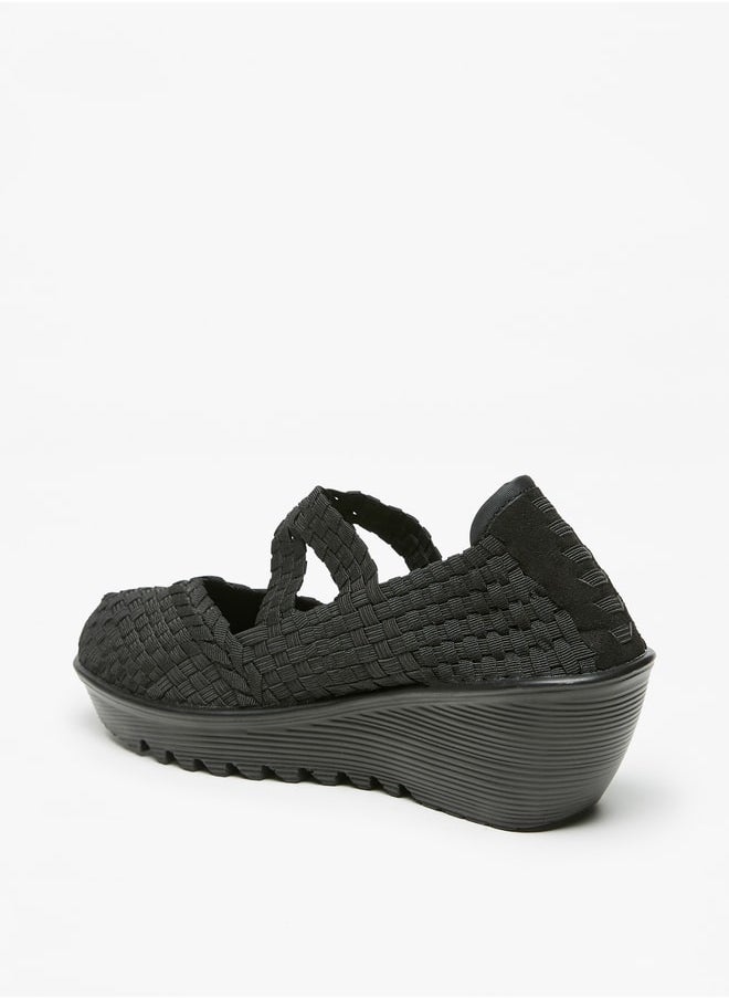 Flora Bella By Shoexpress - Women's Textured Slip-On Shoes with Wedge Heels - Image 1