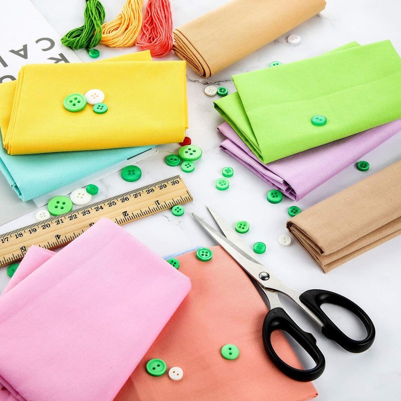 Tatuo 10 Pcs 20 x 20 Inch Solid Cotton Fabric Bundles Candy Color Fabric Squares Precut Fat Square Sheets for Sewing Crafts Patchwork Quilting DIY Handmade Supplies - Image 2