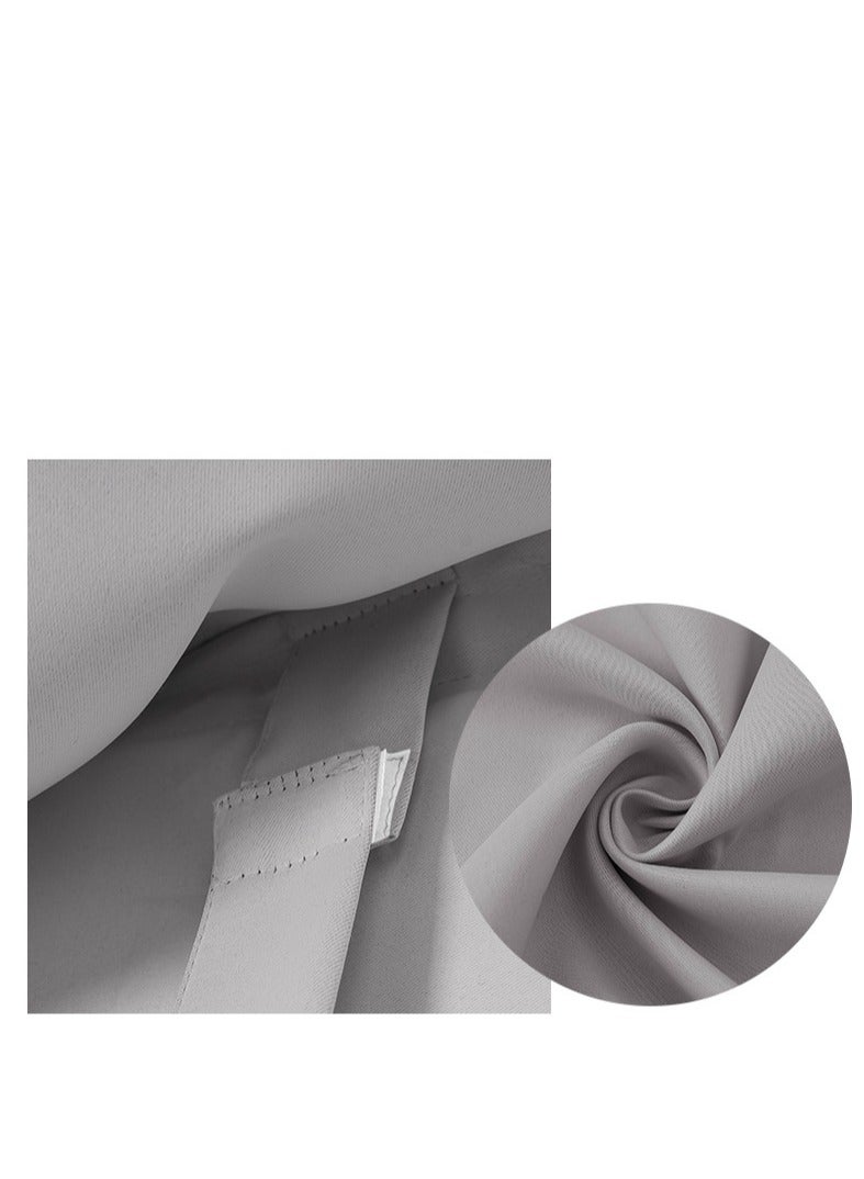 Y&D Light Grey French Door Blackout Curtain (1-Panel, 26×68in/66×172.7cm) - Thermal Insulated Tie-Up Shade, Privacy Room Darkening Curtain for Glass Door & Bedroom - Image 2