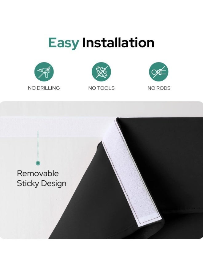 Y&D Light Grey French Door Blackout Curtain (1-Panel, 26×68in/66×172.7cm) - Thermal Insulated Tie-Up Shade, Privacy Room Darkening Curtain for Glass Door & Bedroom - Image 3