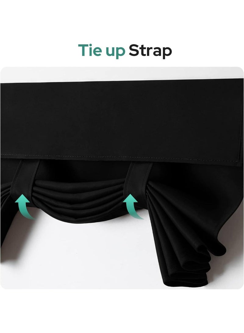 Y&D Light Grey French Door Blackout Curtain (1-Panel, 26×68in/66×172.7cm) - Thermal Insulated Tie-Up Shade, Privacy Room Darkening Curtain for Glass Door & Bedroom - Image 4